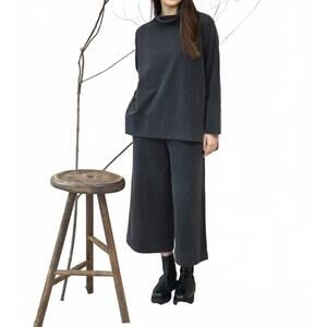 NEW BEAUMONT ORGANIC taya organic cotton trousers in charcoal